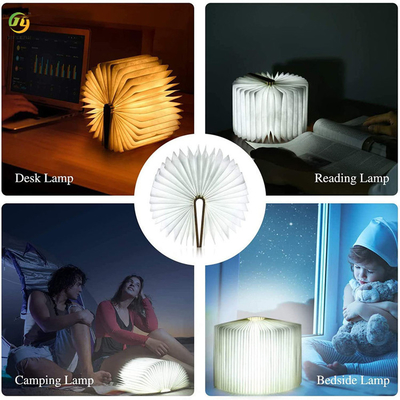 Novelty Product Led USB Rechargeable Lamp Various Shapes Wood Book Lamp