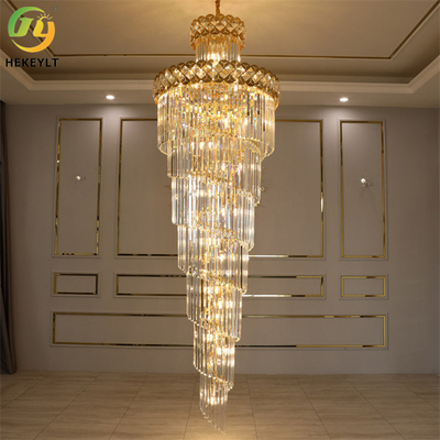 K9 Staircase Clear Crystal Led Modern Pendant Light Classic Luxury Style