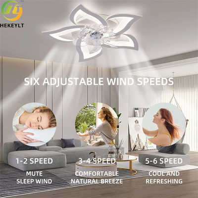 27 Inch 50W Remote Control Ceiling Fan With Lights 3 Color Temperatures 6 Gear