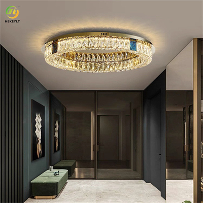 K9 Nordic Luxury Crystal Led Ceiling Light Self contained two color light strip
