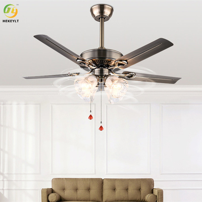 Iron Retro LED Smart Ceiling Fan Light Kit With Remote Control