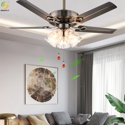 Iron Retro LED Smart Ceiling Fan Light Kit With Remote Control