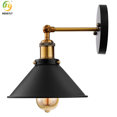Unique Vintage Industrial E26 Iron Wall Lamp Swing Arm Indoor