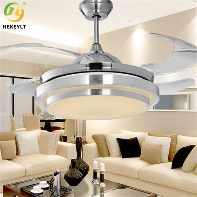 36W Modern LED Smart Ceiling Fan Light Kit Remote Control Downrod Mounting