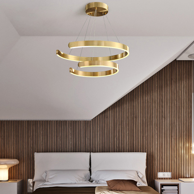Nordic round dining table design sense loft villa bedroom duplex staircase chandelier led acrylic pendant light