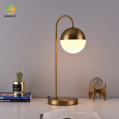 Nordic Golden Ball Art LED Bedside Table Lamp 25 Watt For Decoration Bedroom