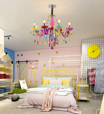 Children Bedroom Chandelier Glass Crystal Chandelier Colorful Dreaming Lovely Macaron