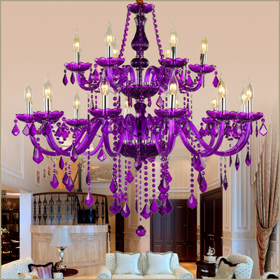 Customized Luxury K9 Crystal Candle Chandelier  Energy Saving For Decoration