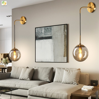 Nordic Simple Metal Crystal Wall Lamp For Living Room Bedroom Beside Aisle
