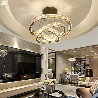 D20 Bedroom Metal Crystal LED Modern Ring Light Luxury Decorative