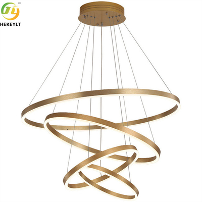 Dimmable Led Contemporary Ceiling Pendant Light 4 Rings