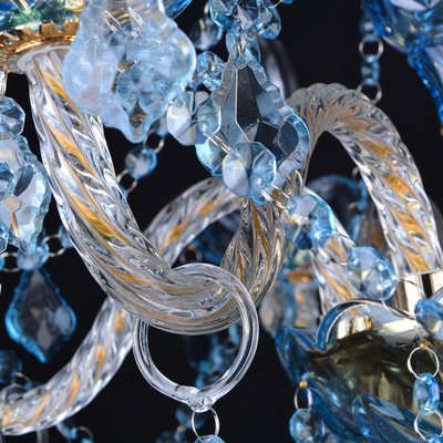 LED E14 Glass Metal Crystal Chandelier Lamp For Wedding Lobby