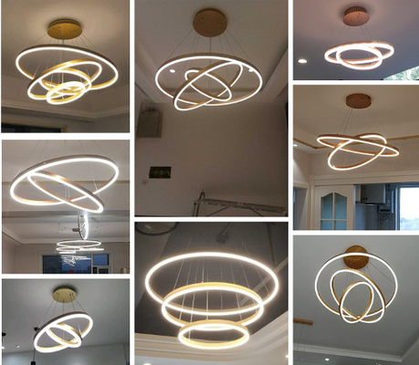 Metal LED Modern Ring Light For Living room Bedroom