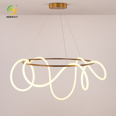 2200lm Silicone Iron Lamp Modern Ring Light Bedroom Showroom Decoration