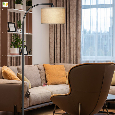 Arched Decorative Fabric Metal Modern Floor Lamp Simple Living Room Bedroom