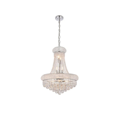 Gold Chrome Crystal Metal E14 Dimmable Empire Chandelier For Luxury Villa