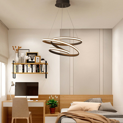 Modern Aluminum Ring LED Lighting Chandeliers For Living Room Bedroom
