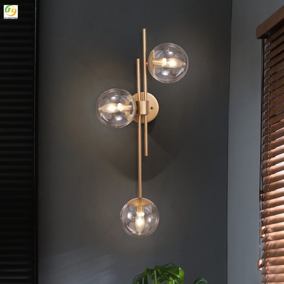 Simple Background Decorative Glass Post Modern Wall Light For Bedroom Living Room