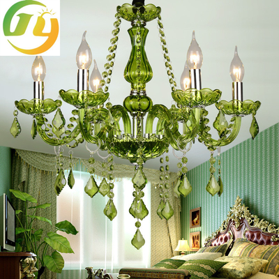 Luxury Glass Arms Crystal Candle Chandelier For Decoration Bedroom Modern Pendant Lights