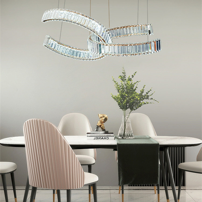 Titanium / Chrome LED Stainless Steel Glass Pendant Light For Decorative Bedroom