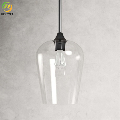 Clear Goblet Shape Glass Pendant Light Modern Indoor E26 Bulb Base