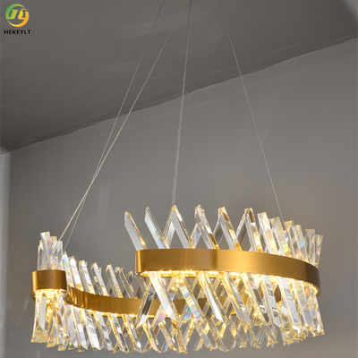 LED Clear 1 Meter Modern Ring Light Luxury Living Room Crystal Chandelier