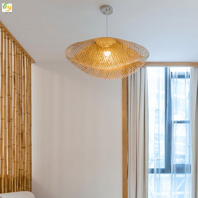 Idyllic Rattan E27 LED Nordic Pendant Light For Hotel Dining Room D50cm
