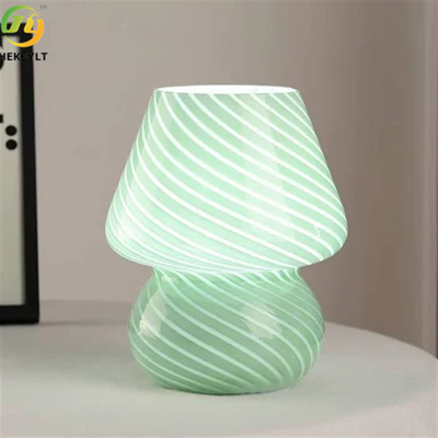 3 Color Modes E26 Glass Mushroom Table Lamp Bedroom Living Room Gift Present 12w