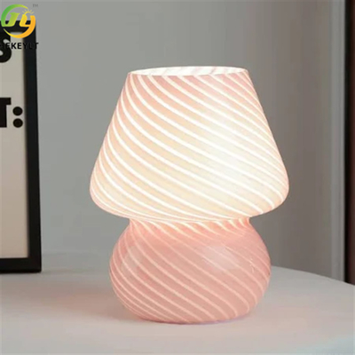 3 Color Modes E26 Glass Mushroom Table Lamp Bedroom Living Room Gift Present 12w
