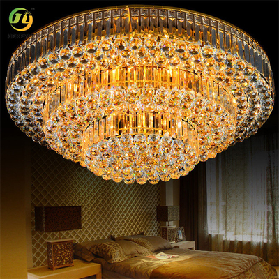 Luxury Bulb Base E14 Gold Led Ceiling Light Crystal And Metal