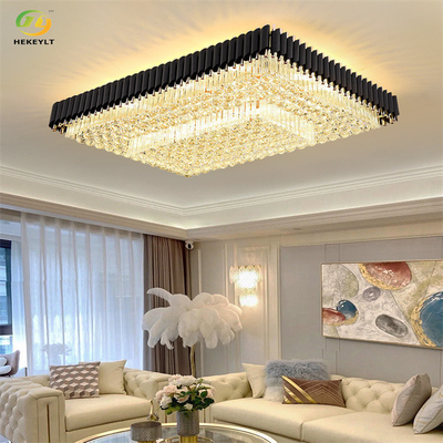 265Volt Various Size Rectangle Led Ceiling Light Gold And Black Crystal And Metal
