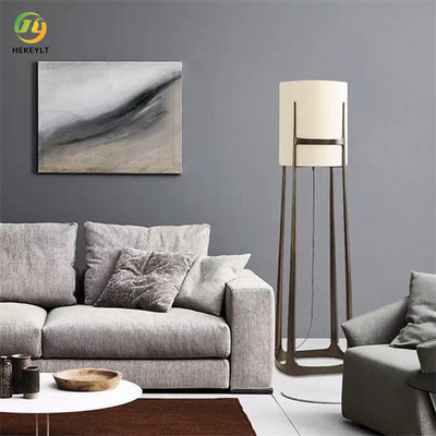 D50*H200cm Modern Floor Light Led Fabric Frame Textured White And Brown