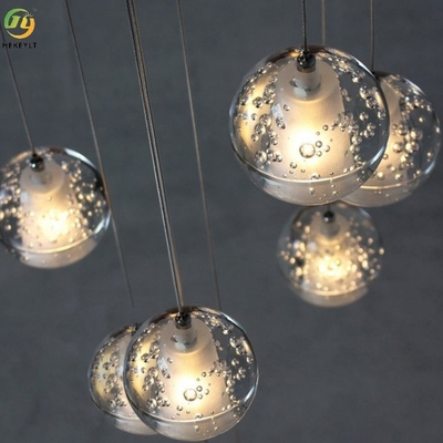 Bubble Ball Crystal Pendant Light G4 Glass Ball Long Hanging