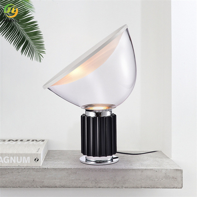 Simple Aluminum Led Bedside Table Lamp Living Room Bedroom Glass