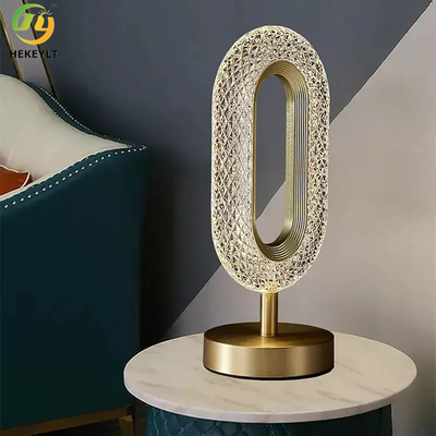 12cm Modern Bedside Lamps Bedroom Ovated Gold Acrylic Metal Led