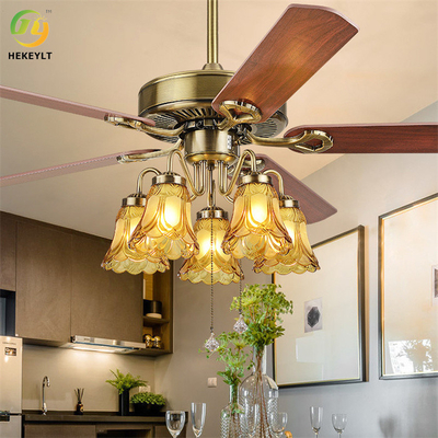 42'' E27 Custom Modern European Retro LED Fan Lamp For Dining Room Home