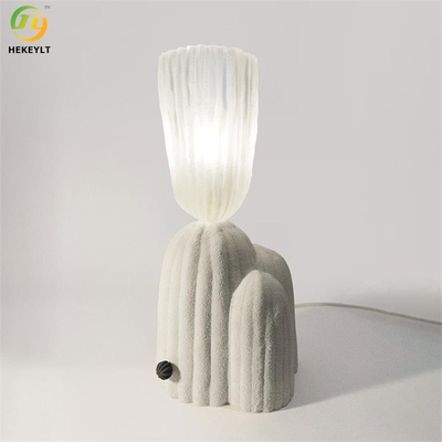G9 Cactus Flower Resin And Glass Green And Grey Finish Table Lamp For Bedroom