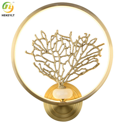 LED Modern Wall Light All Copper And Marble Material Bronze Color