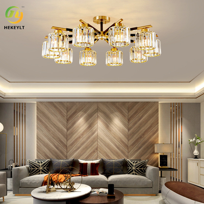 Customize American Style Copper Crystal Shade Dining Room Pendant Light