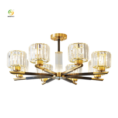 Customize American Style Copper Crystal Shade Dining Room Pendant Light