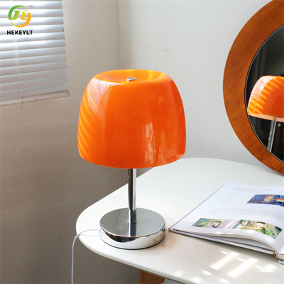 USB Led Stainless Steel And Glass White/Orange/Yellow Table Lamp
