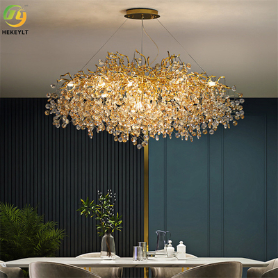 G9 Aluminum Glass Led Luxury Gold Chandelier For Indoor Decoration