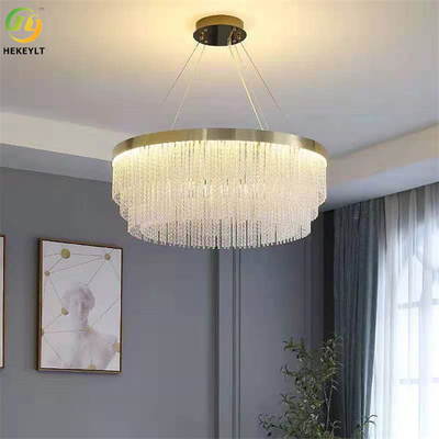 E14 Iron Plating And Crystal Led Luxury Gold Chandelier For Indoor Decoration