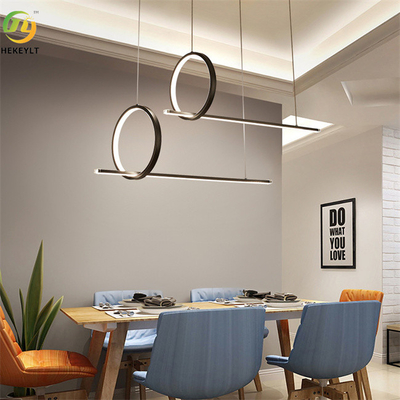 Adjustable Hanging Aluminum Ring Pendant Light Fixture For Kitchen Dining Living Room