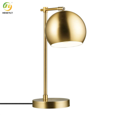 E27 Round Metal Gold Bedside Table Lamp D17.2 X H46.4cm