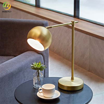 E27 Round Metal Gold Bedside Table Lamp D17.2 X H46.4cm