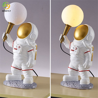 Astronaut Bedside Table Lamp Resin Night Lights G9 Without Bulbs