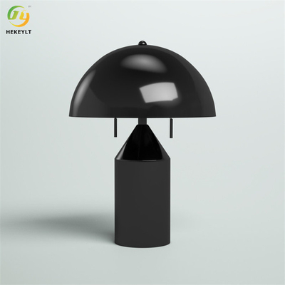 D15 X H20.5'' Bedside Table Lamp 2 Light Heads Metal Black Desk