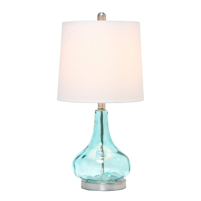 Customized Modern Glass Bedside Table Lamp Beautiful Blue / Pink / Green