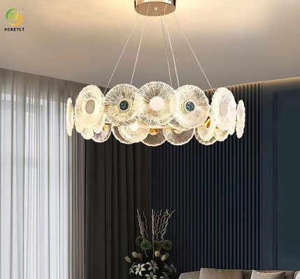 Dimmable Gold Round K9 Crystal Hanging Light Modern Crystal Chandeliers